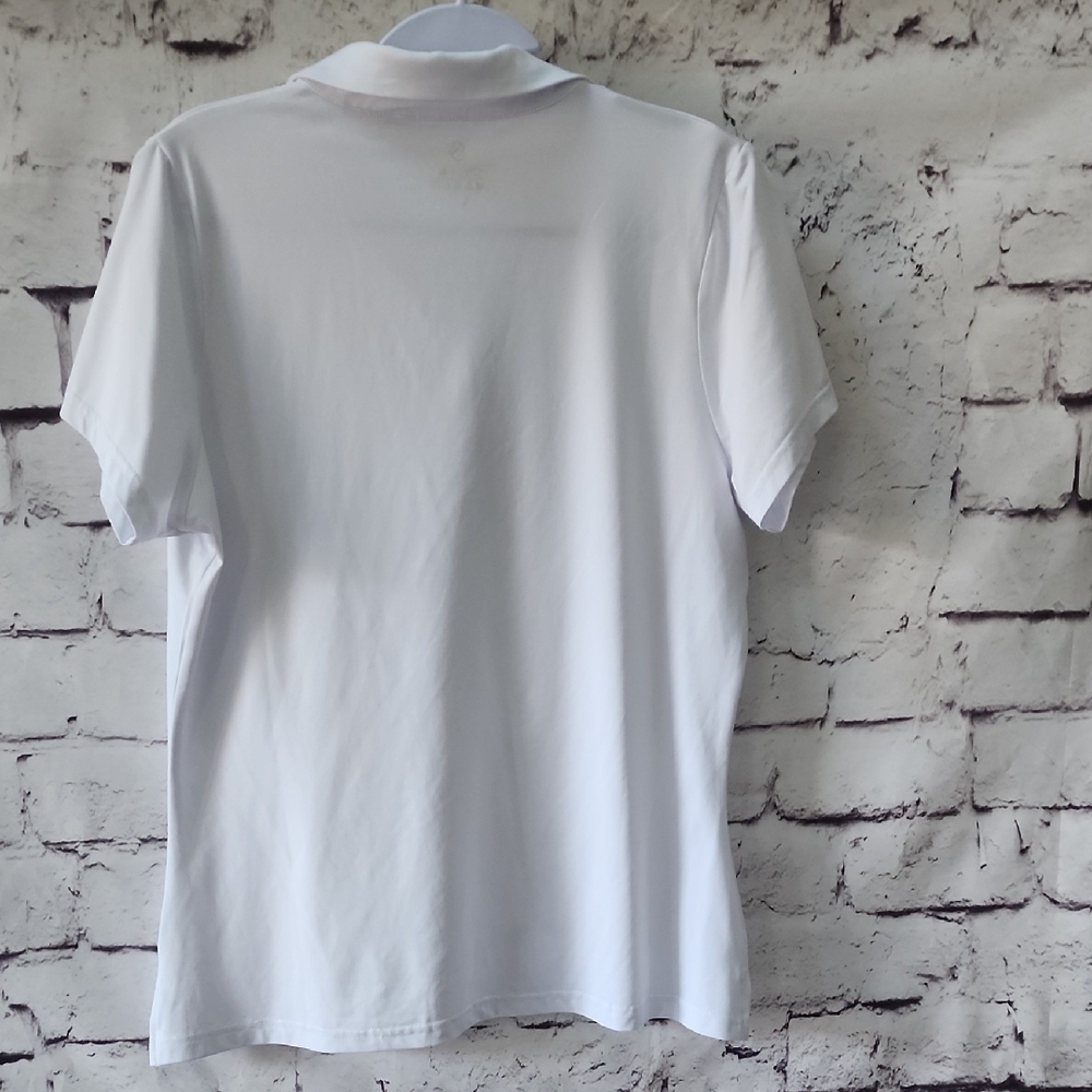 ISEEGZ White Short Sleeve Polo Shirt Golf Activewear Tennis Womens Size M - Picture 7 of 13